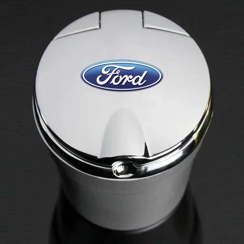Neuer 2026 Autoaufkleber 2025 Heißer Auto-Aschenbecher mit LED-Licht Rauchloser Auto-Getränkehalter Für Fords 2 3 4 5 MK 2 6 7 Ranger Fiesta Kuga