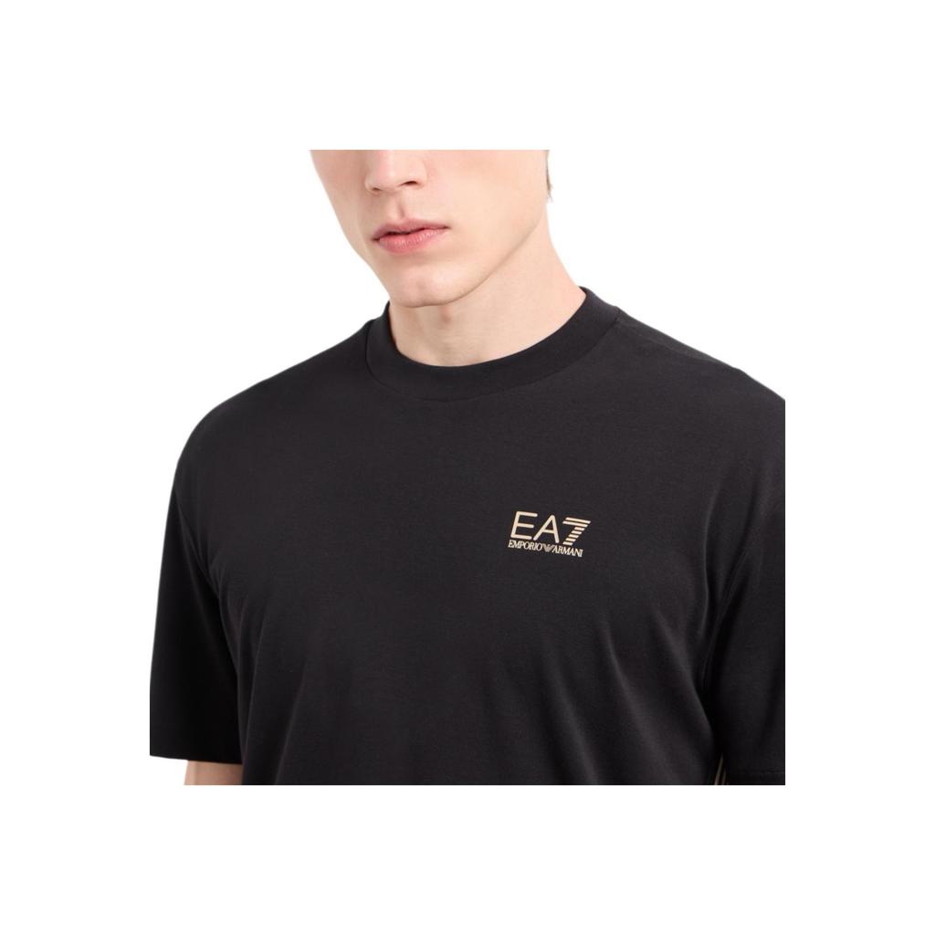 Emporio Armani EA7 Cotton Short Sleeve Crew Neck T-Shirt Men tops Black 6DPT19-PJOLZ-0200