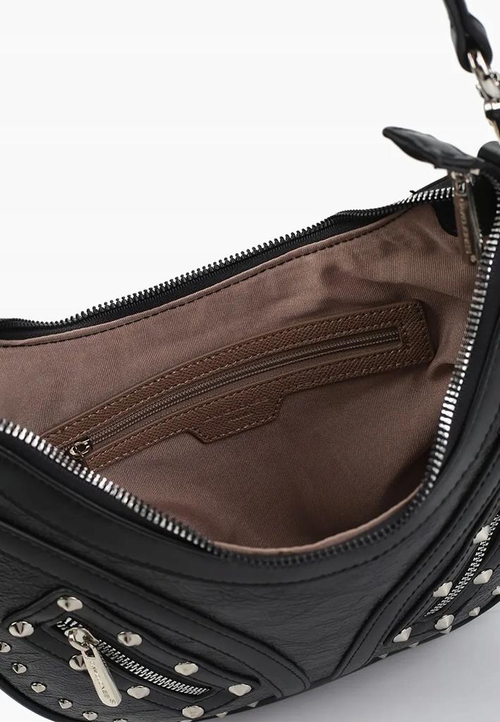 David Jones women's shoulder bag, black eco-leather