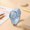 Cream-Colored Children's Watch: INS Style, Cute Cartoon Elephant Design, Silent for Exams, Ideal for Primary & Secondary Students.