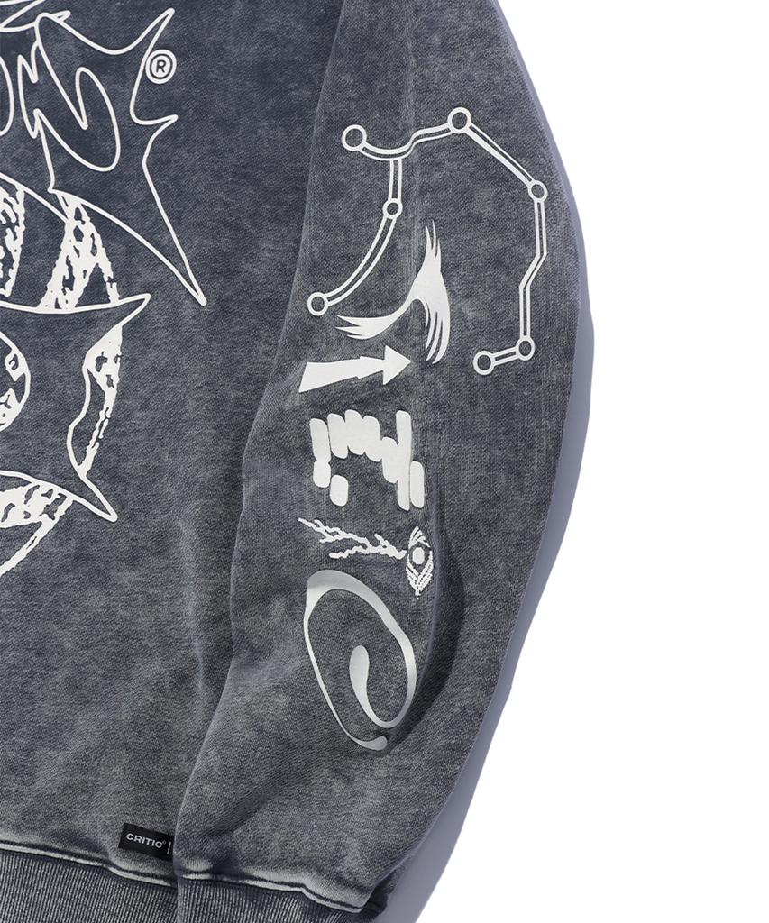 CRITIC Wormhole Snow Dyeing Sweatshirts Charcoal