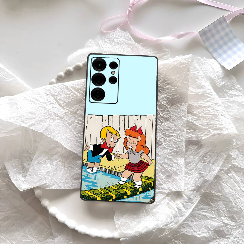 Cartoon Richie Rich Phone Case For Samsung S 24 Fe 25 Ultra Plus 20 Lite 21 30 22 23 24 22 Ultra 5G Fundas