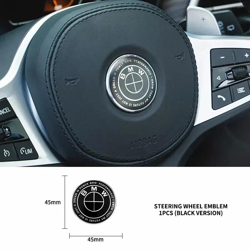 

45/56/68/74/82mm Car Bonnet Hood Front Badge Emblem Rear Trunk Logo Wheel Center Hub Cap Stickers For BMW E36 E46 E60 E90 E91