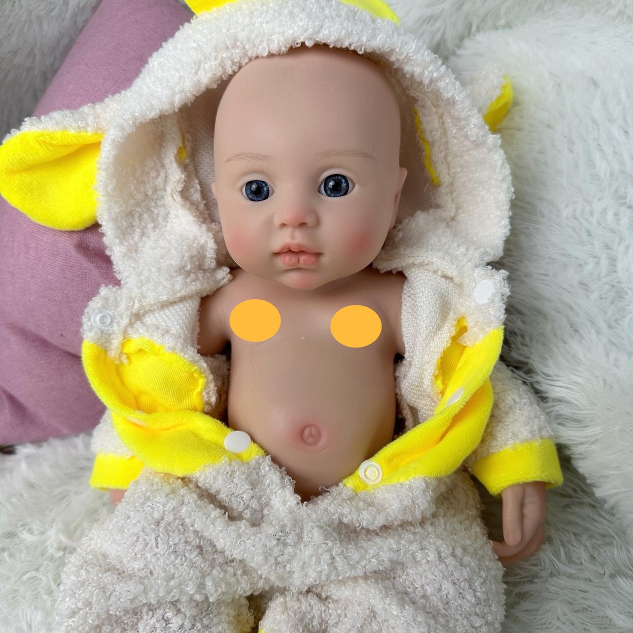 BZDOLL Реалистичная 35 см сплошная силиконовая кукла реборн всего тела очень мягкая — фото 4