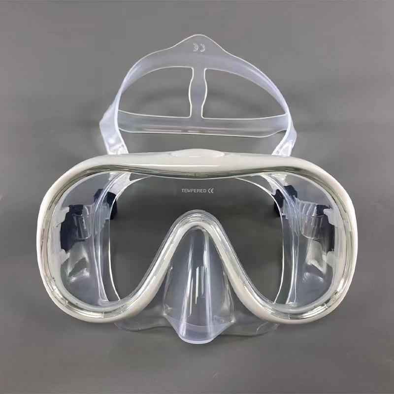 Large HD Diving Snorkel Mask | Adult Tempered Glass & Silicone Face Gear