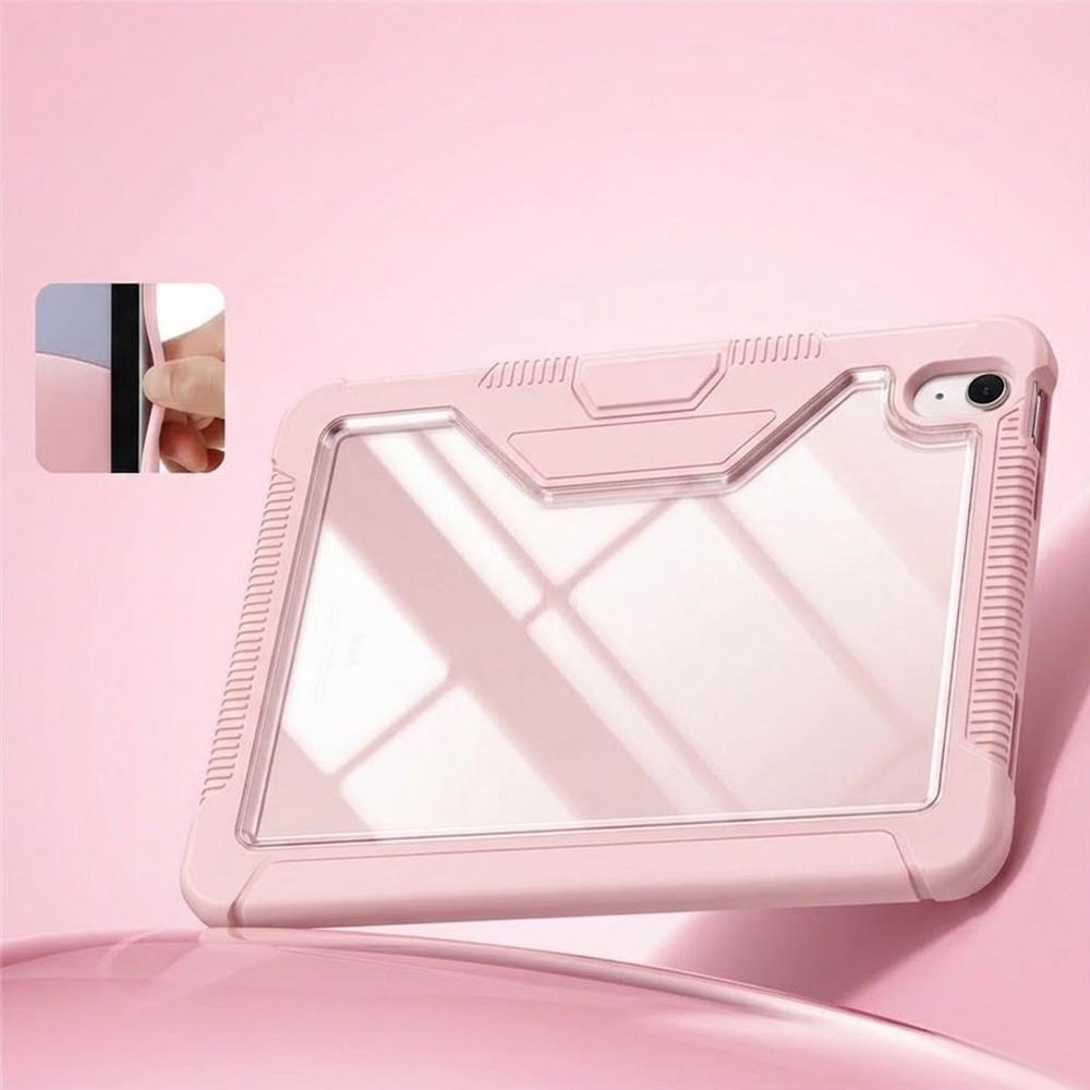 Case for iPad 11" 2025 A16 (11th gen.) / iPad 10.9" 2022 (10th gen.) with flap and stylus holder, light pink, powder pink