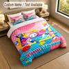 Custom Name Text Bedding 3Pcs Set,Fall Guys 1 Duvet Cover 2 Pillowcases Soft Bed Linen For Gift