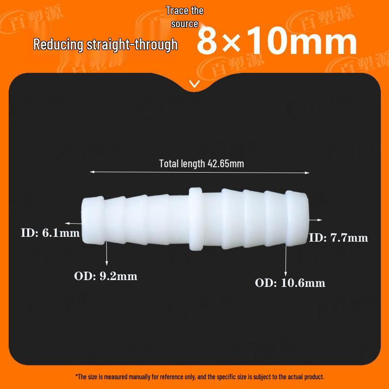 Two-Way Straight Through Plastic Hose Reducer Connector for Fish Tanks
