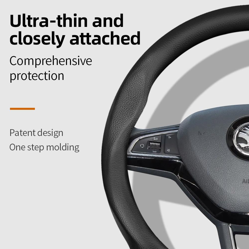 KTDJ9 Suitable for Skoda Ultra-Thin Breathable Leather Steering Wheel Cover Suitable for Octavia 2 3 A7 1 Superb Roomster A5