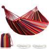 Anti-rollover Hammock Thickened Canvas for Camping Leisure Single and Double Indoor Outdoor Bent Wooden Stick Swing