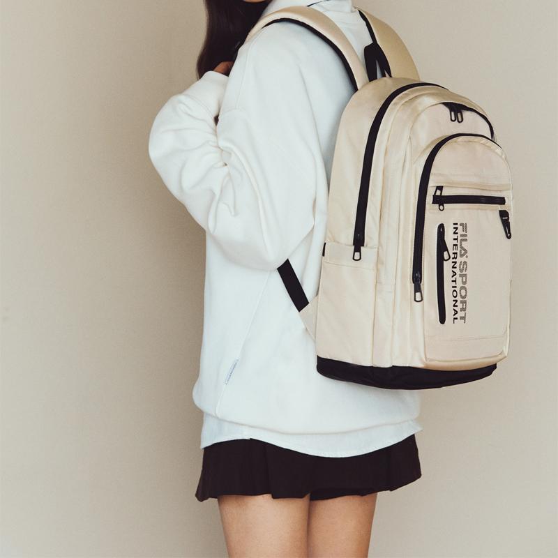 New FILA Nylon Backpack Regular Unisex Ecru FS3BPF5002X-CRM