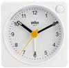 Table Clock Alarm Clock with Light BC02XW Classic Analog Alarm Clock Genuine Imported Product White Table Clock BRAUN/Brown