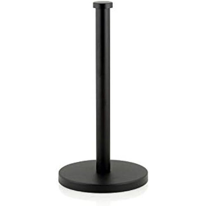 Porte-rouleau de papier essuie-tout - ANDREA HOUSE - Métal Noir - Finition mate - Design neutre - Base large