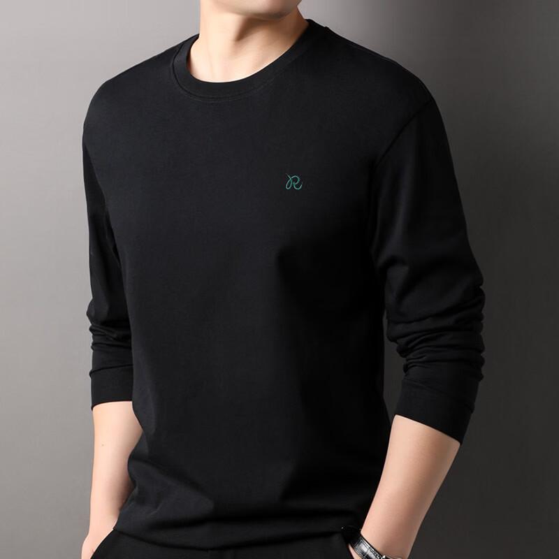 Hengyuanxiang Men's Pure Cotton Long Sleeve T-Shirt