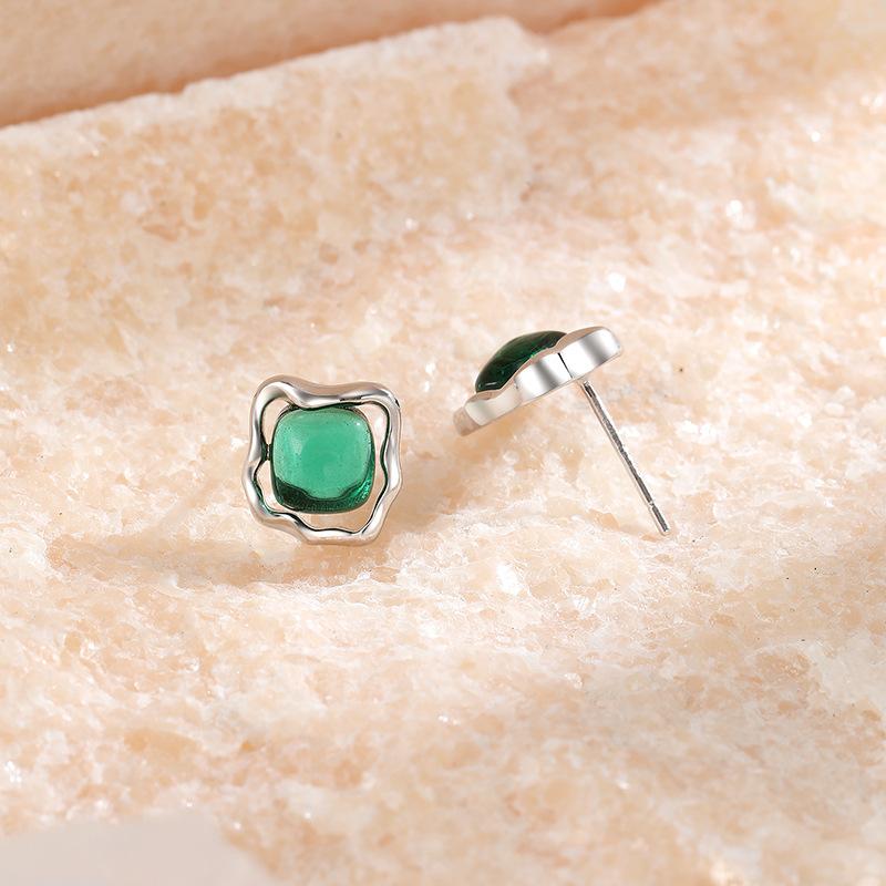 

Квадратные серьги-гвоздики неправильной формы, новые модные ретро-серьги летнего дизайна в стиле люкс