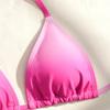 Gradient Color Sexy Bikini Set Women Halter Push Up Bra Skirt 3 Piece Swimsuit Bathing Suit Cover Up Swimwear Biquini