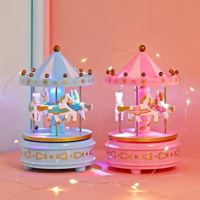 Merry-go-round Music Boxes With Lights Carousel Box Birthday Gift Baby Room Decoration