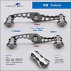 HEIGHTEN 95/110mm Reel Handle for Shimano, Daiwa, and Abu Wave Series Baitcasting Reels (95mm, Gunmetal) (HT04702)