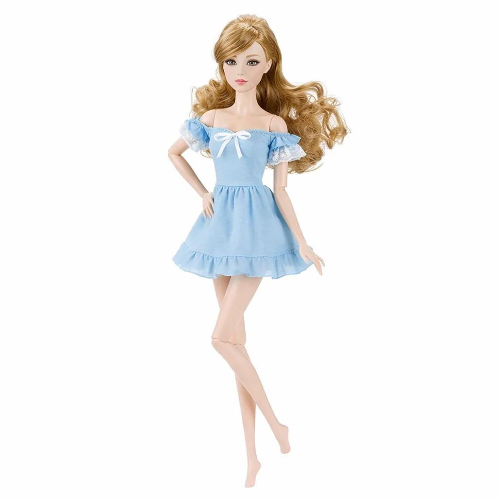 Girls European Supermodel Nude Dark Skin Dress Up 16 Model Curly Hair 32Cm Action Figure Body Accessories