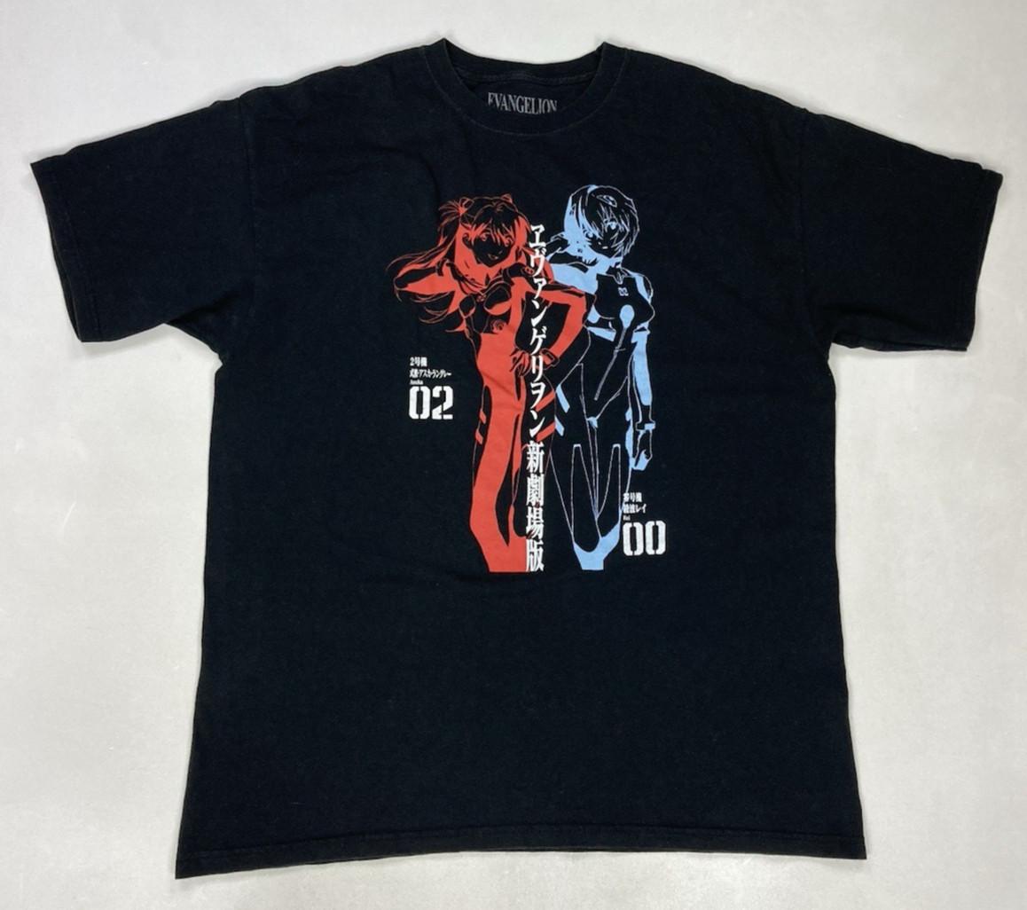 Neon Genesis Evangelion Graphic T-shirt Men XL Black Short Sleeve Anime XXL