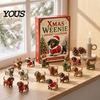 Holiday Countdown Gift 2026 Christmas Dachshund Advent Calendar, 3D Collectible Ornament Set PVC Figures with 24 Mini Dog Figures, for Kids