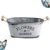 European Style Retro Flower Vase Rustic Wooden Flower Bucket Iron Oval Flowerpot  Storage