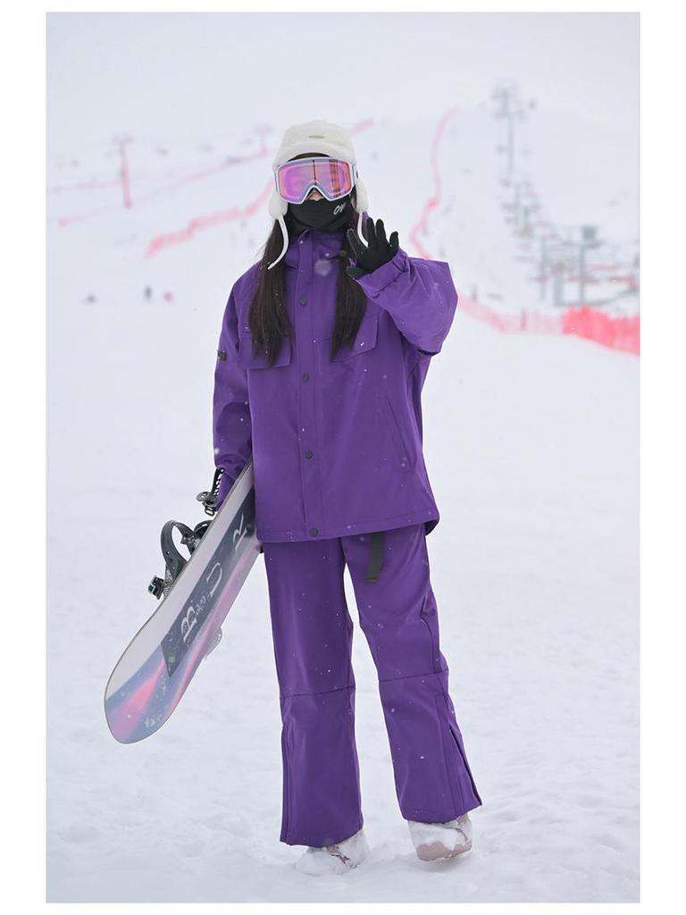 Unisex Windproof Waterproof Insulated Ski Jacket with Hood