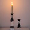 Black Pillar Candle Holder High Footed Metal Christmas Tree Shape Candlestick for Holiday Table Centerpieces Decoration