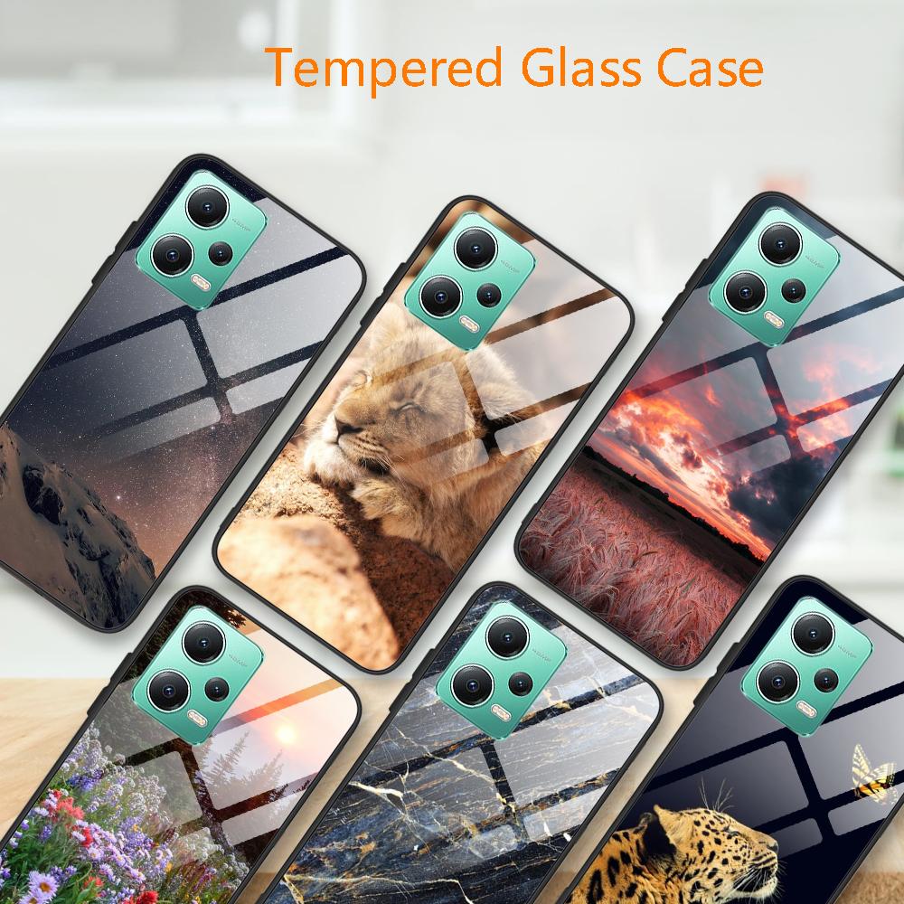 Gehärtetes Glas Handyhülle Für Xiaomi Poco X5 Pro 5G Rückseite Für Xiomi Poco X5 Pro X5pro Hülle Silikon Handy Schutzhüllen