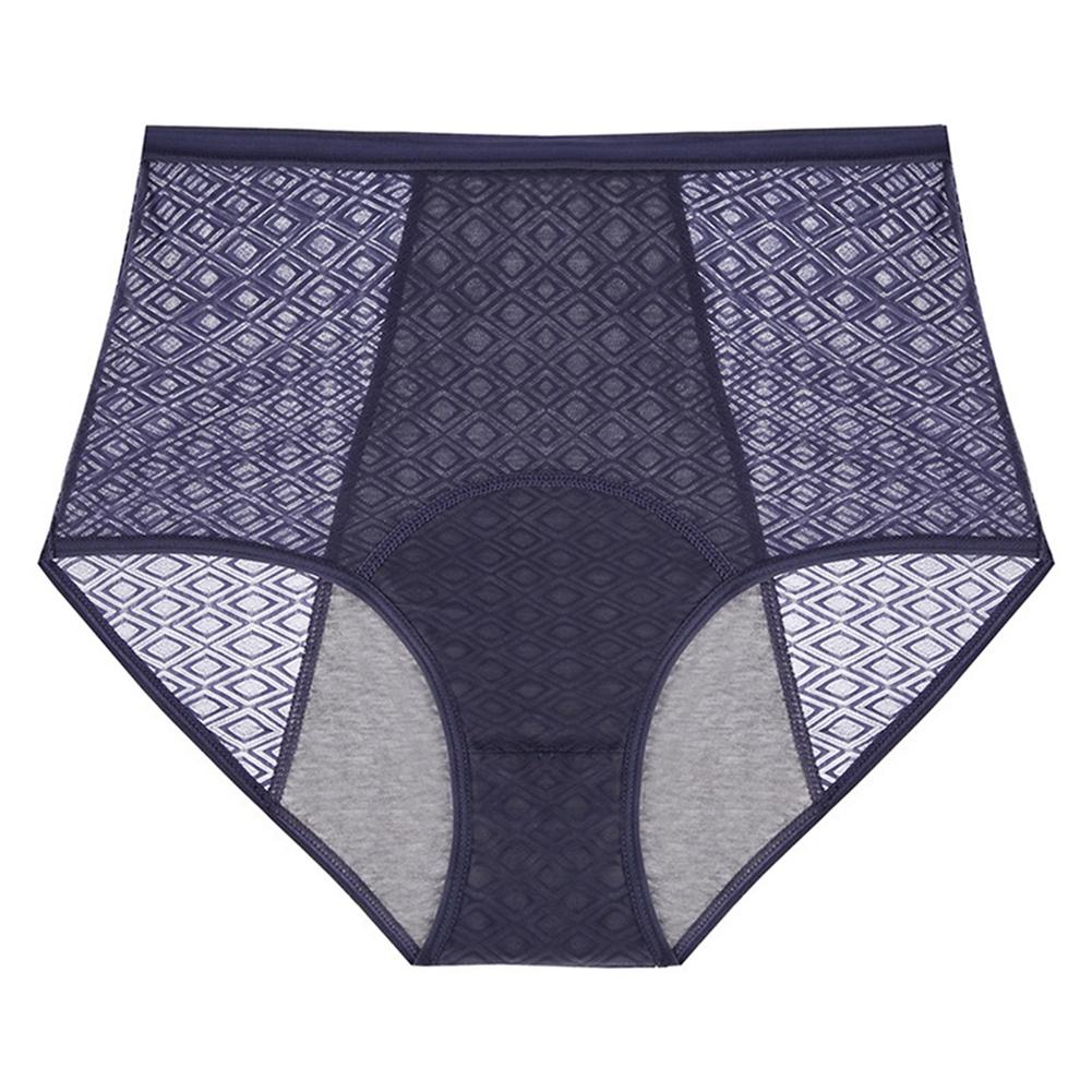 Women's High-Waisted Breathable Period Briefs Elastic Leak-proof Panties