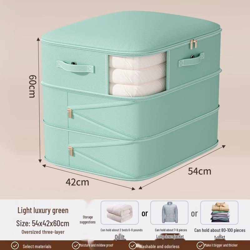 Large Capacity Dustproof Satin Quilt and Jacket Storage Bag