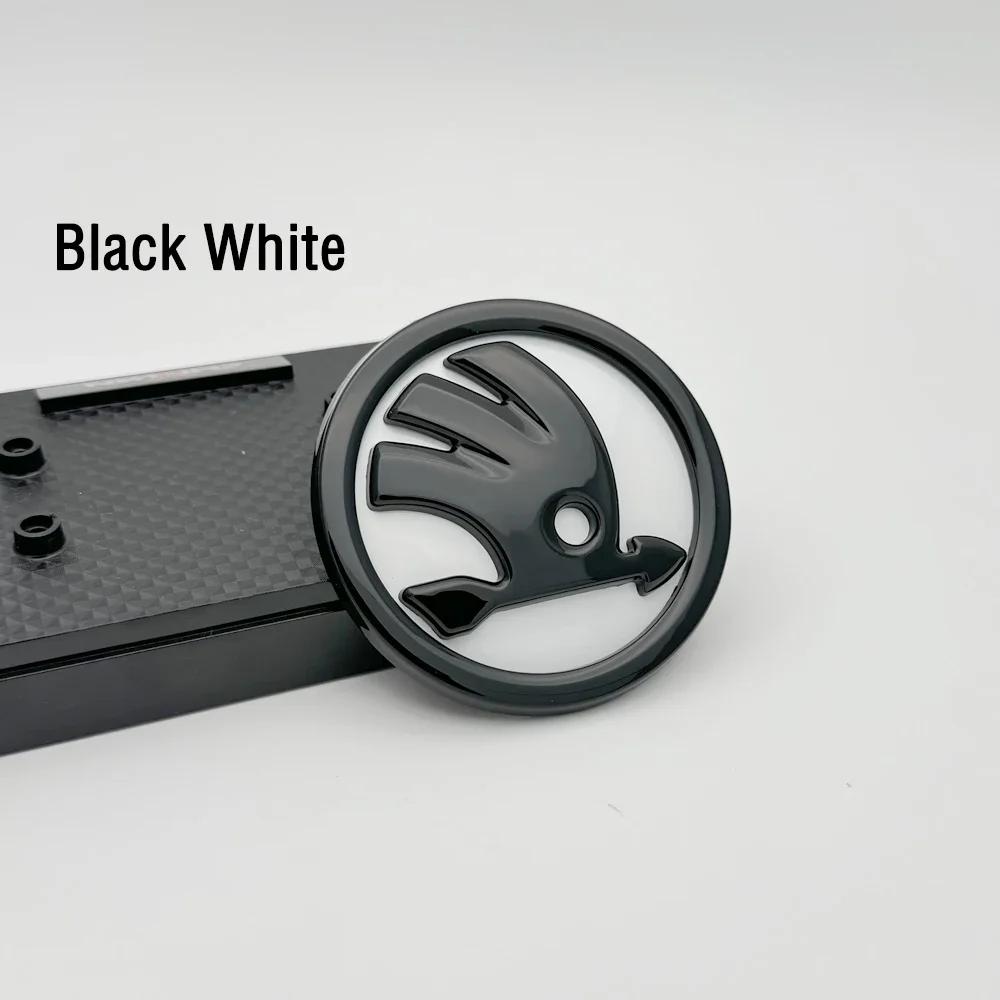 3D ABS 80/90 мм Наклейка на переднюю решетку и багажник автомобиля Для Skoda Octavia 2 3 A5 A7 Kodiaq Fabia Rapid 3 Karoq Superb VRS Аксессуары 1pcs 80mm черный белый