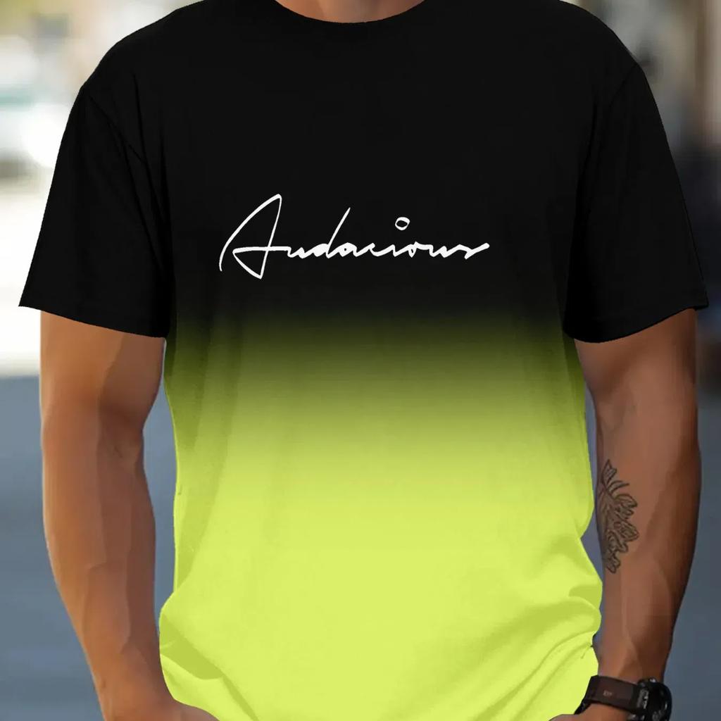 Sommermode Bestseller Neues Harajuku Farbverlauf Lässiges Kurzarm-T-Shirt Herren Lässiges Rundhals-T-Shirt Top