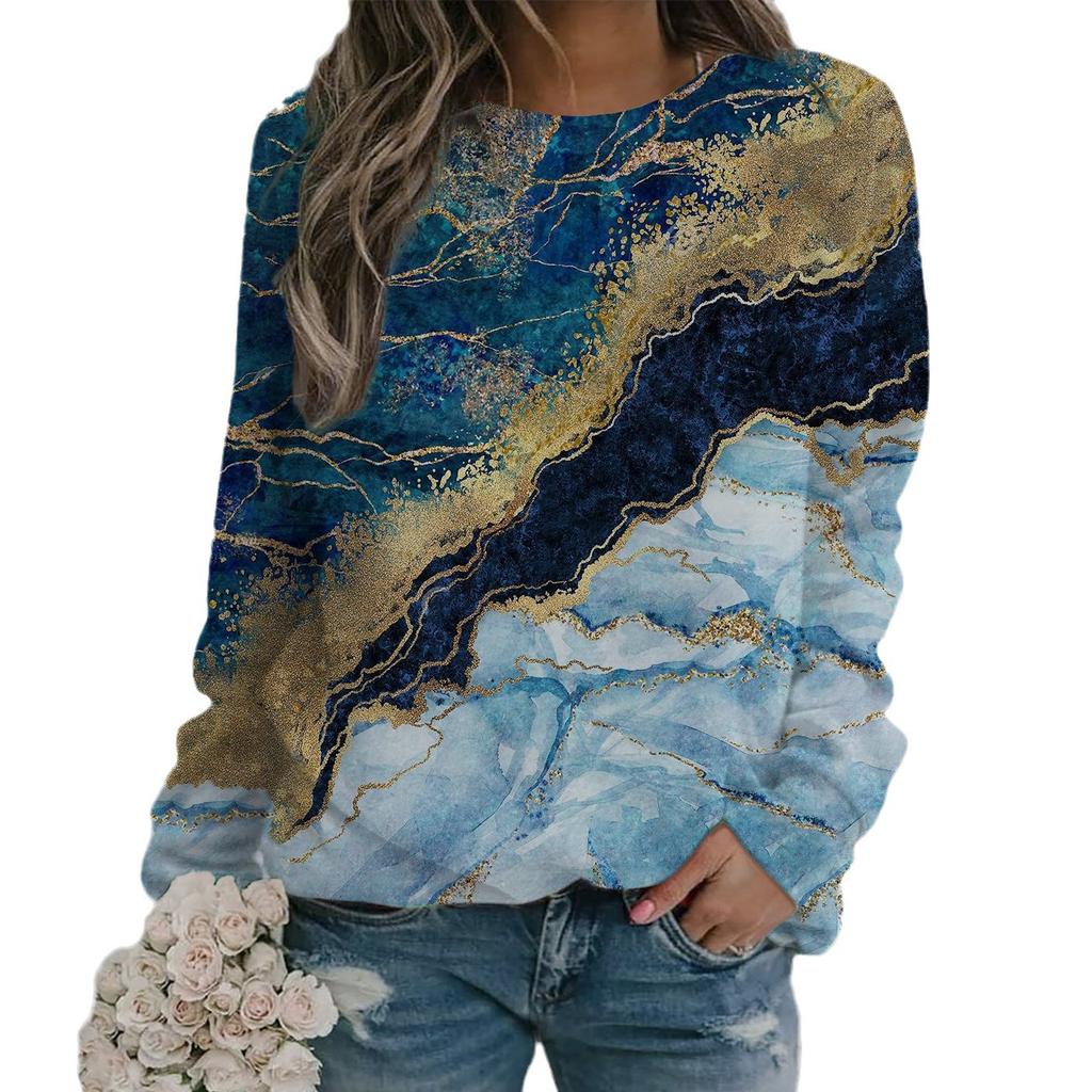 Fashion Digital 3D Printed Pullover Long Sleeve Round Neck Raglan Autumn Winter Women's Hoodie