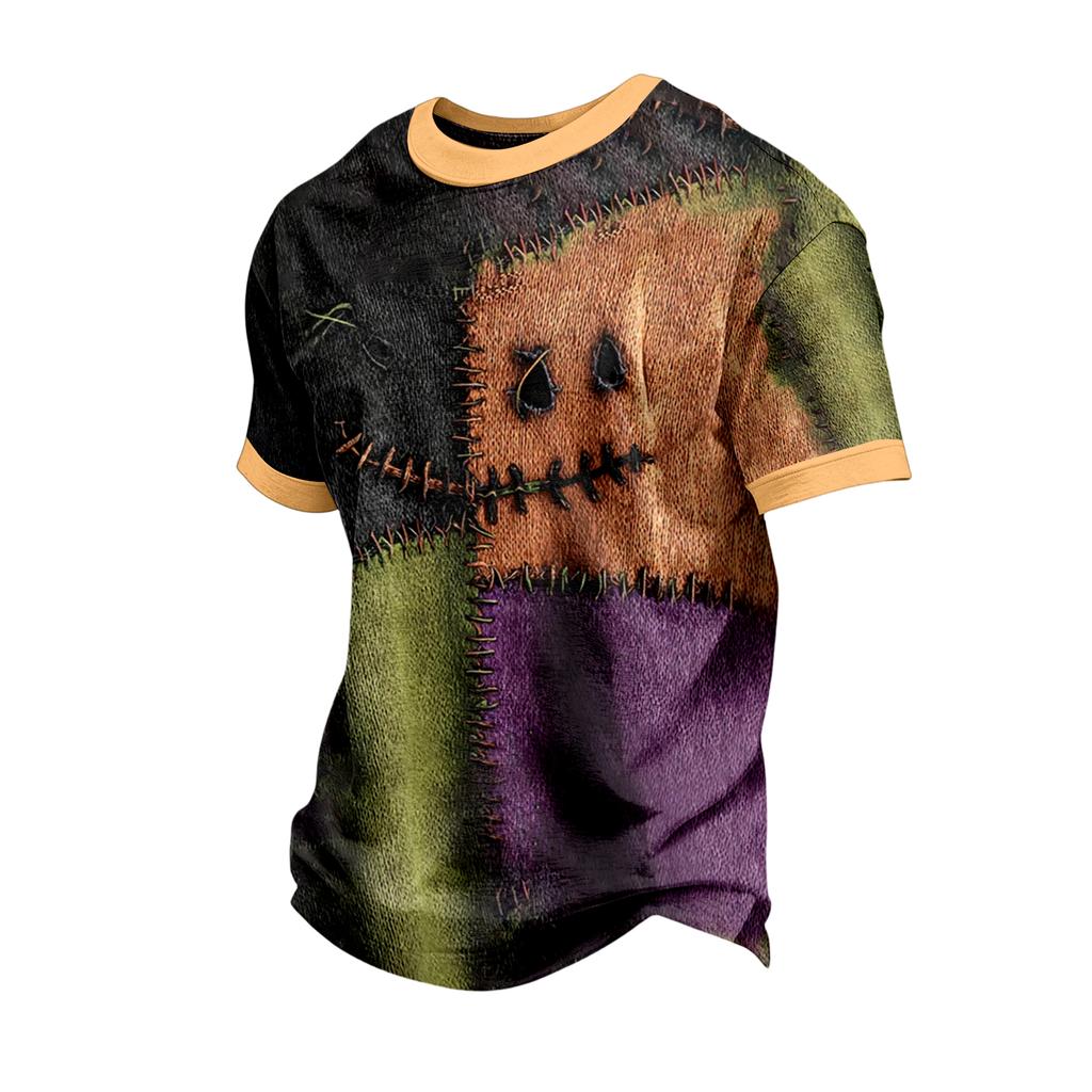 Men's Short Sleeve Halloween Print T-Shirt Casual Fashion Top