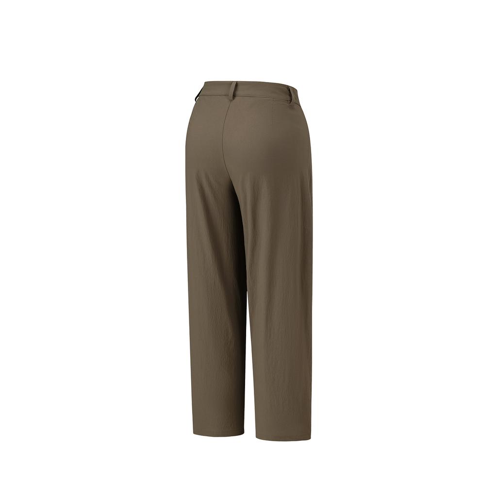 Anta Lifestyle Series Womens Woven Long Pants Summer Casual Pants Women bottoms Dark-Brown 962628509-4