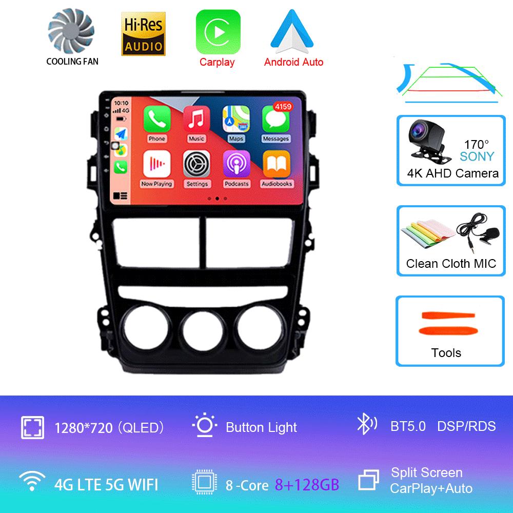 For Toyota Vios Yaris 2018 2019 2020 Car Radio Multimedia Player GPS Navigation Multimidia 2 Din Android 14 DSP No DVD