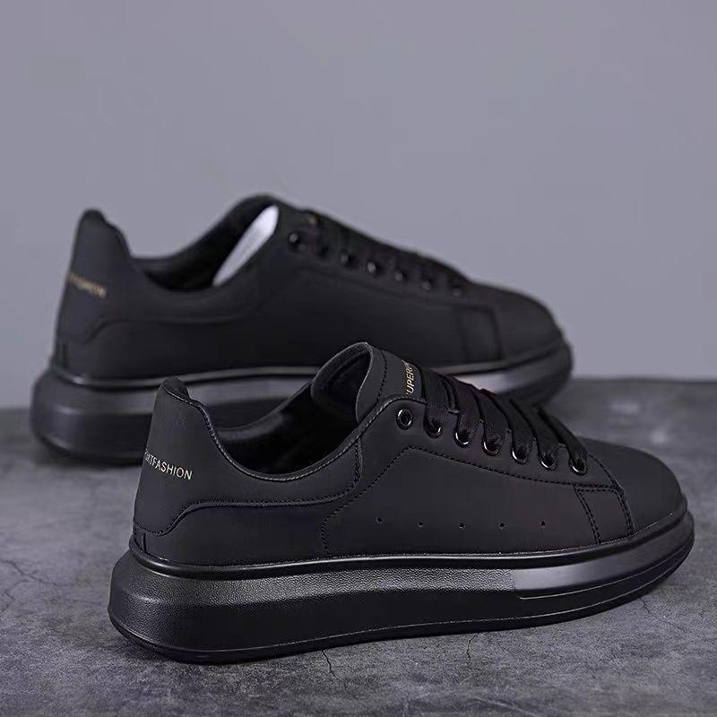 Little White Shoes Men's Shoes Platform-soled Kitchen Non-slip Work Shoes Fashionable Versatile Height-increasing Couple Tide Shoes Black Shoes