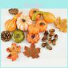Exquisite Halloween Artificial Foam Pumpkin Set With Realistic Pine Cone Props