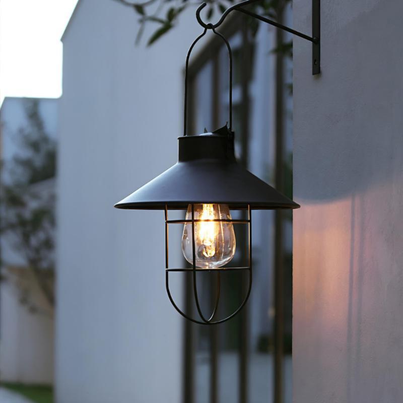 Decorative Solar Retro Camping Lantern Waterproof LED Hanging Light for Patio Wedding Camping Tent Night Decor