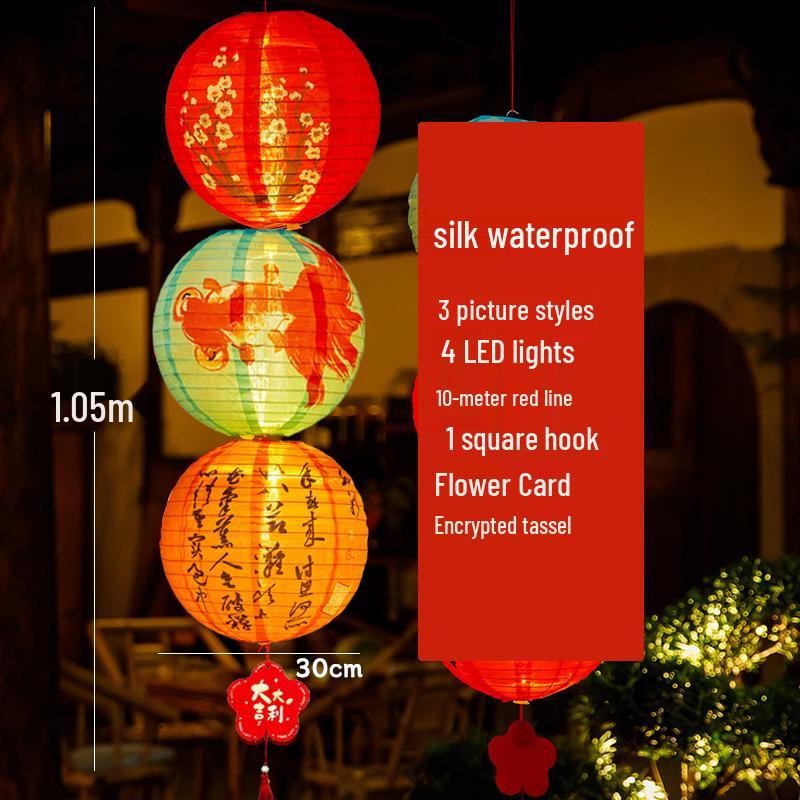 Waterproof Silk Lantern for Outdoor Mid-Autumn Festival Decor