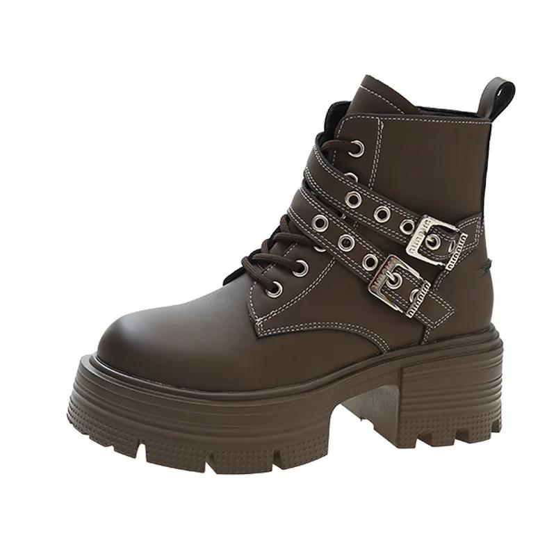 

Жіночі чоботи Martin Boots Новинка 2024 року, популярні осінні товсті підошви, британські вінтажні джинсові чоботи в стилі Вестерн Короткі чоботи преміум-класу 40 хакі