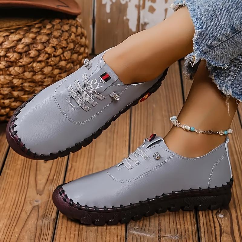 Women's Minimalist Low-Top Sneakers - Round Toe Comfortable Lace-Up Shoes, Soft & Cushioned Rubber Sole Casual & Dressy Outfits for Women