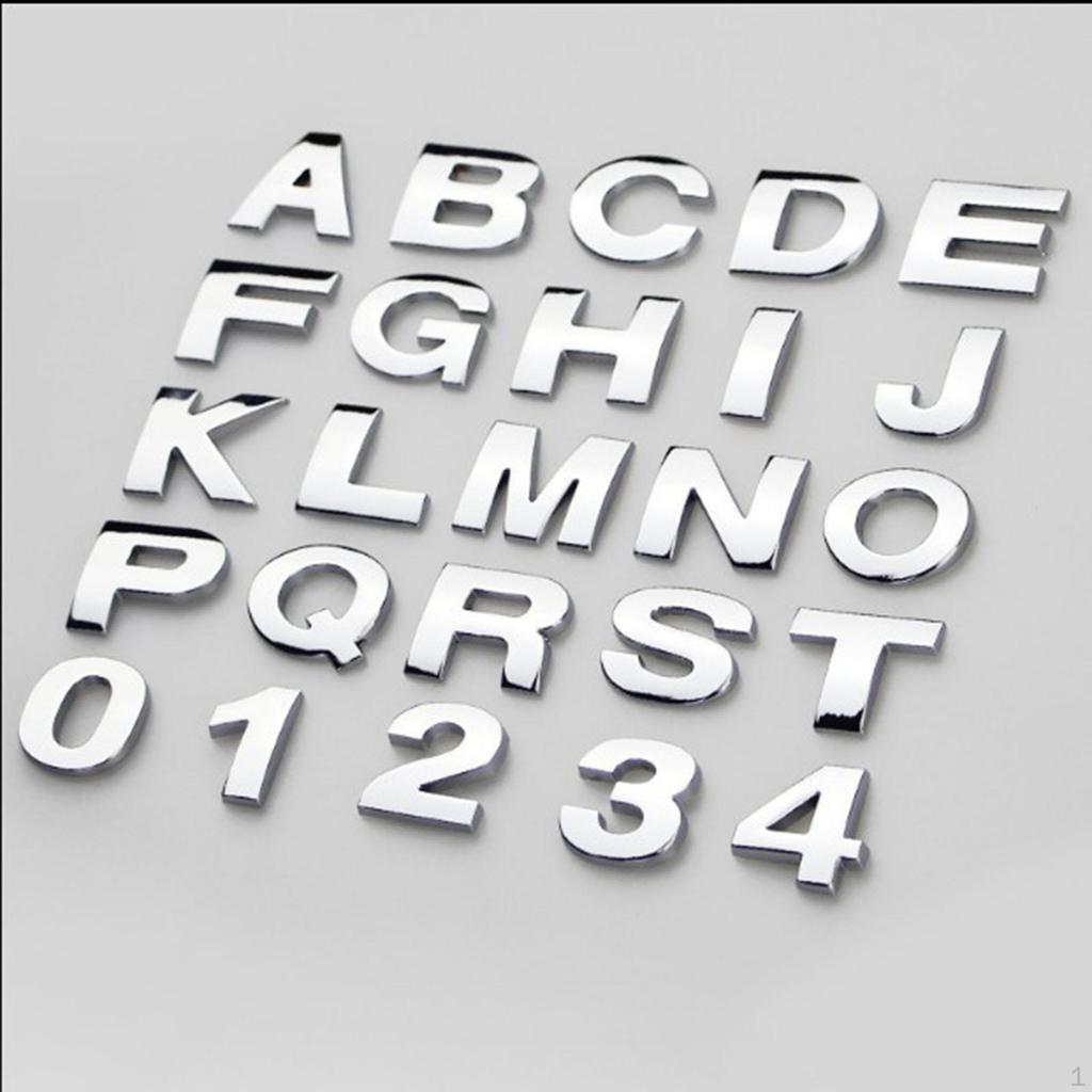 26 Pieces 3D Car Letter Sticker Alphabet Installation Vehicle Body Decal Auto for Door SUV
