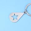 Waterdrop Shape Keychain Alloy Hollow Star Design Minimalist Unisex Gift Car Accessory Home Keys Decor Durable Metal