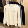 Autumn/Winter Anti Pilling Sweater Embroidered Fried Dough Twists Solid Long Sleeve Knit Sweater German Velvet Sweater