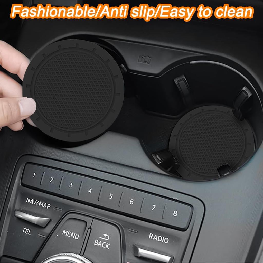 10PCS Car Accessories Set, Vehicle Steering Wheel Cover Seatbelt Protector Cup Holder Coaster Push Start Button Cover Flower Auto Air Vent Clip,