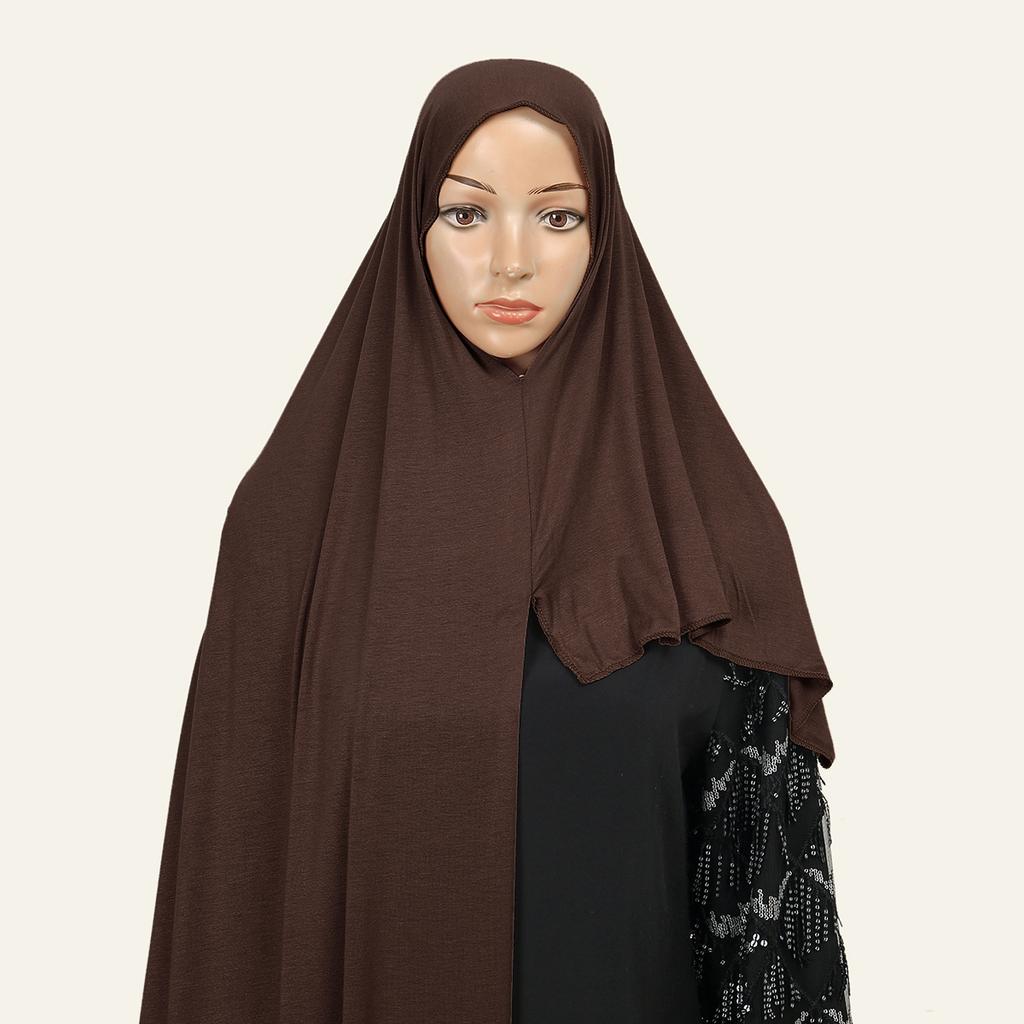 Solid Modal Jersey Instant Hijab Scarf Muslim Woman Bonnet Hijab Shawl Lady Soft Long Wraps Church Prayer Turban Headband