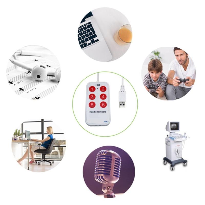 Programmable Keypad Shortcut Key Macro Keypad 6 Key Function Convenient Setting Keyboard for Instrument Control