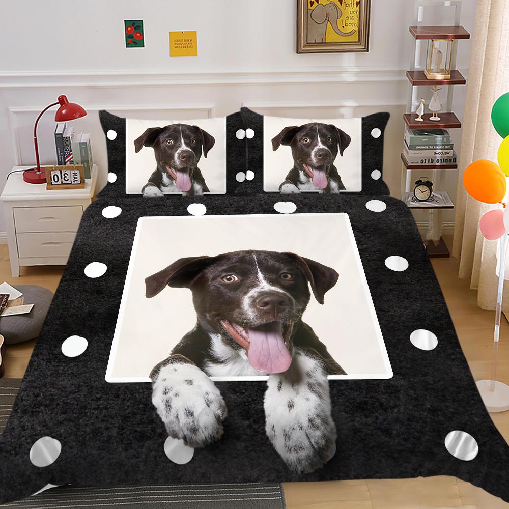 New Fashion Comforter Cover Set Dogs Bedding Sets Pets Printed Duvet Covers Queen King Size Home Textiles with Pillowcase Soft Bed Sets